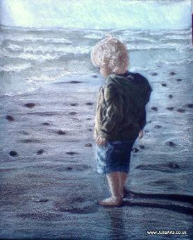 Toddler on beach portrait by JuliaArts Barnsley